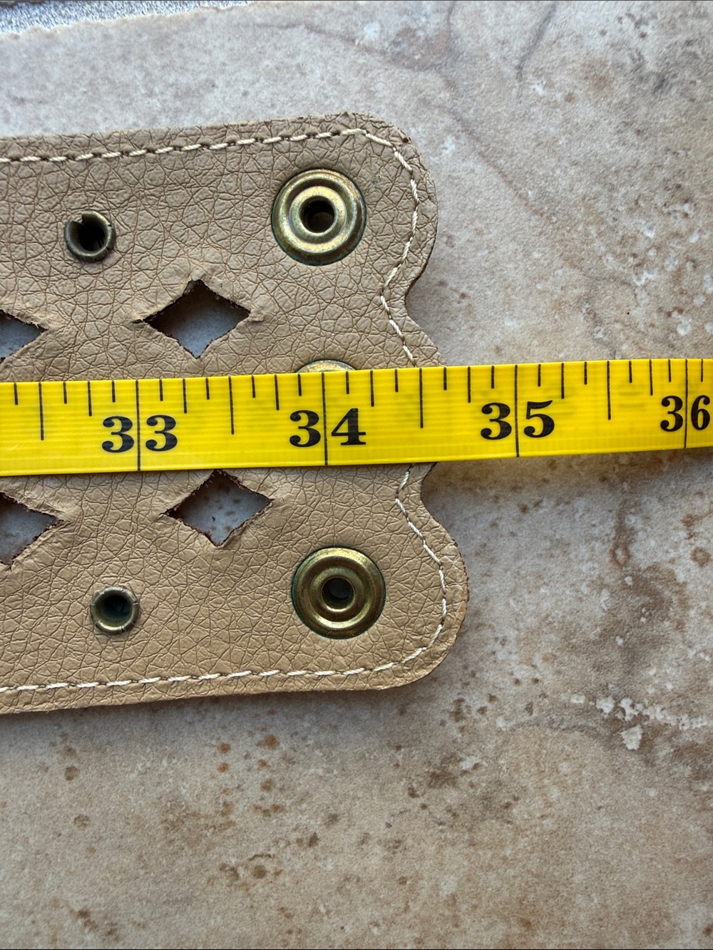 Anthropologie Lonestar Belt Motif 56 Studded Leather Diamond Cutout Stretch Back - Picture 10 of 12